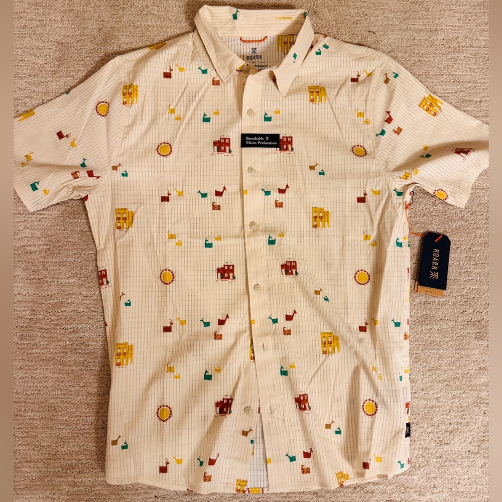 Roark Bless Up technical short sleeve shirt. NWT
